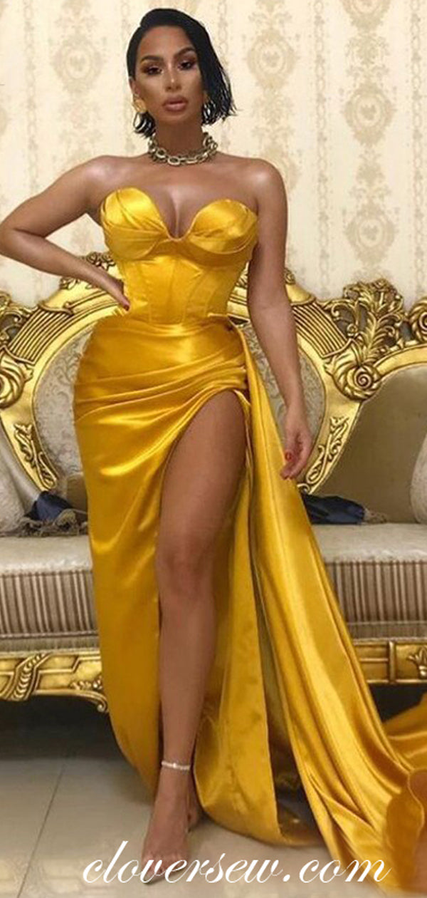 gold sweetheart dress Gold Off Shoulder Sweetheart Silver Gems Floor length Prom Dress