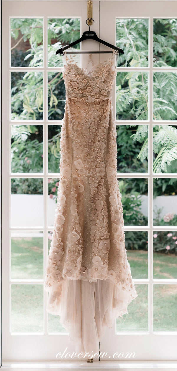 Gorgeous Pink Tulle Applique Beads Two Piece Detachable Wedding Dresses , CW0046 Gorgeous Pink Tulle Applique Beads Two Piece Detachable Wedding Dresses , CW0046