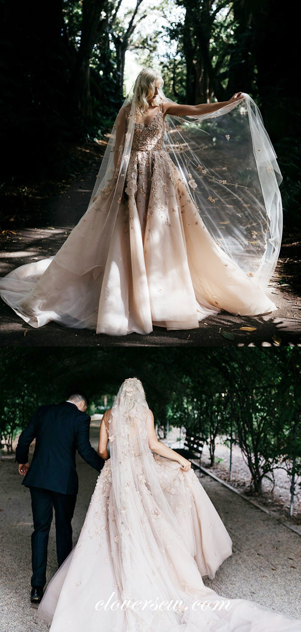 Gorgeous Pink Tulle Applique Beads Two Piece Detachable Wedding Dresses , CW0046 Gorgeous Pink Tulle Applique Beads Two Piece Detachable Wedding Dresses , CW0046
