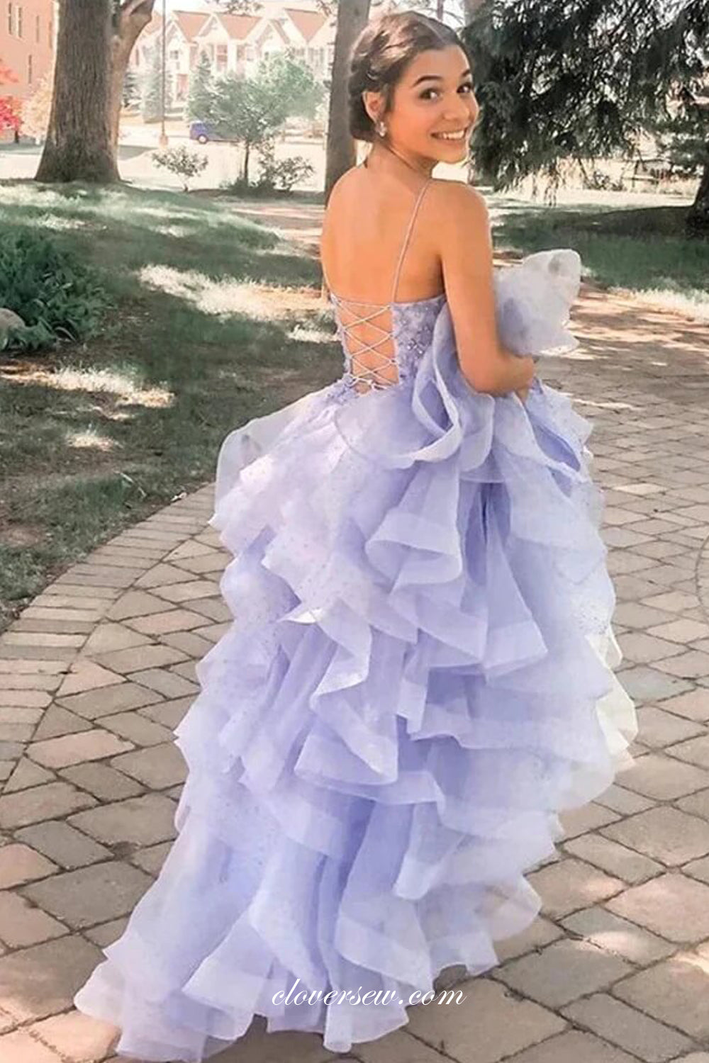 purple polka dot prom dress Polka Dot Strapless Prom Dress With Bow 49775