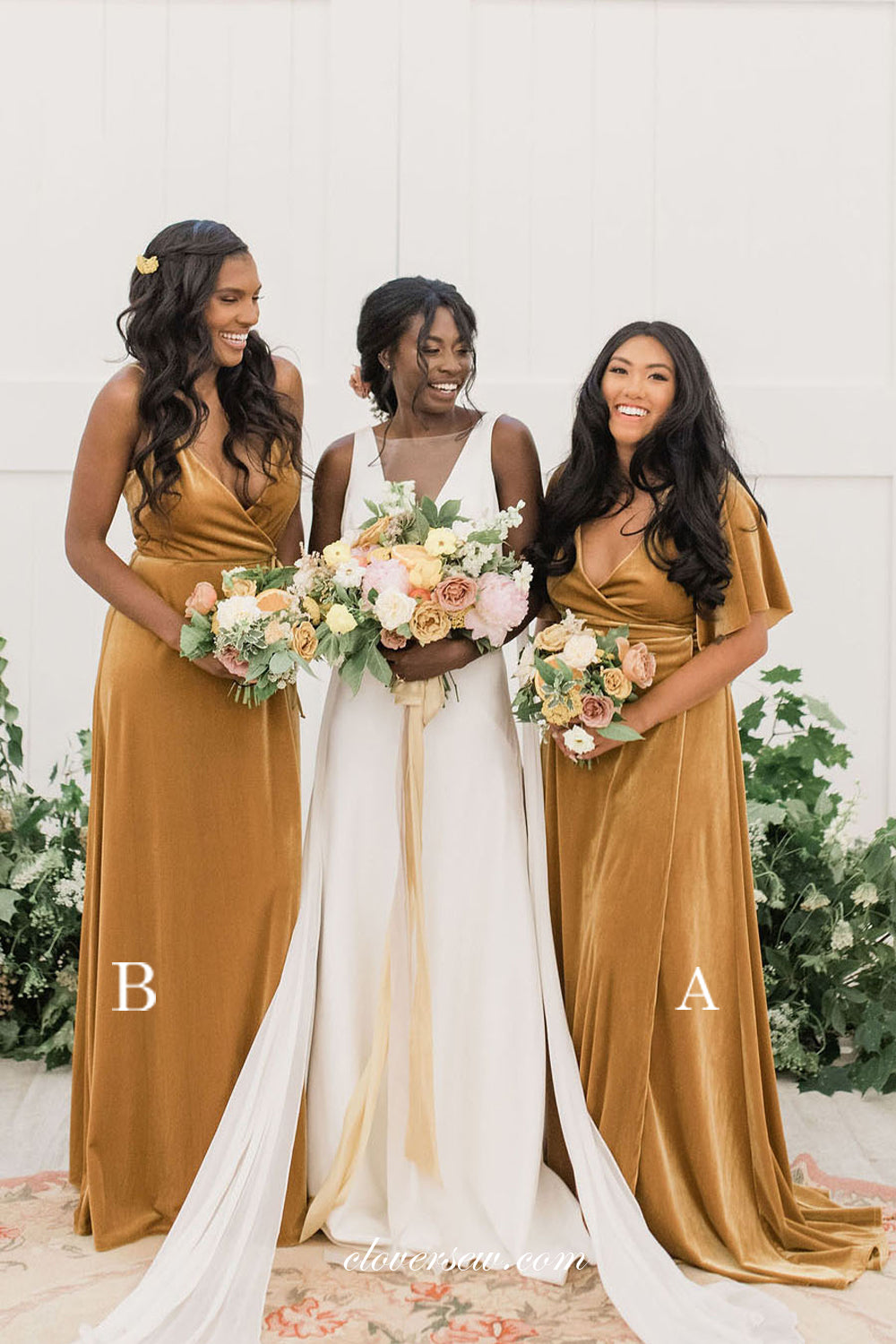 gold velvet bridesmaid dresses Gold Velvet Prom Dress Velvet Bridesmaid Dress 2020 Mermaid Gold Velvet Long Prom Dress