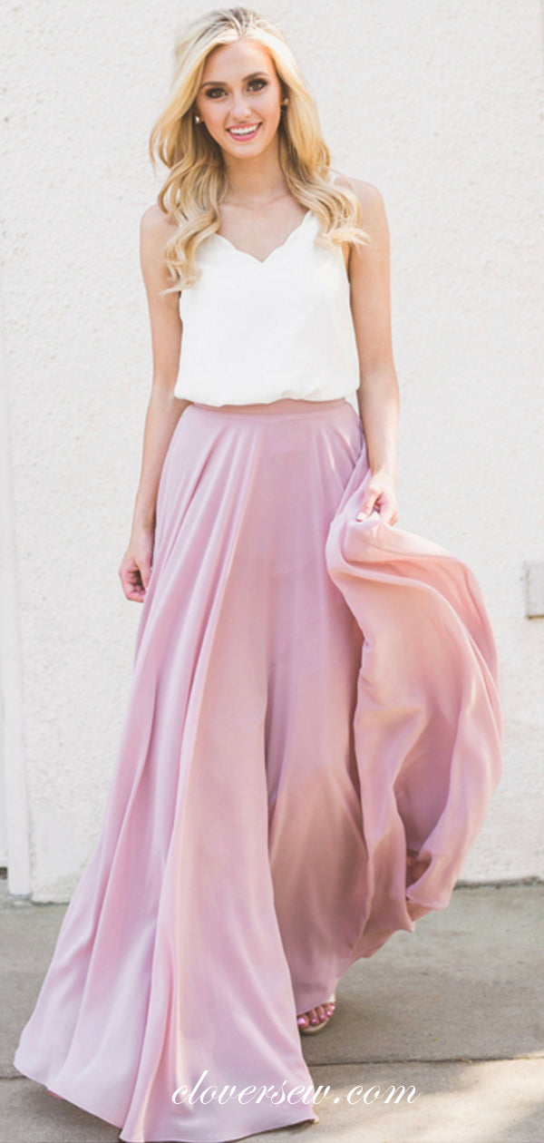 blush pink mismatched bridesmaid dresses Blush Pink Tulle Midi Mismatched Bridesmaid Dress Blush Pink / US 12 / D