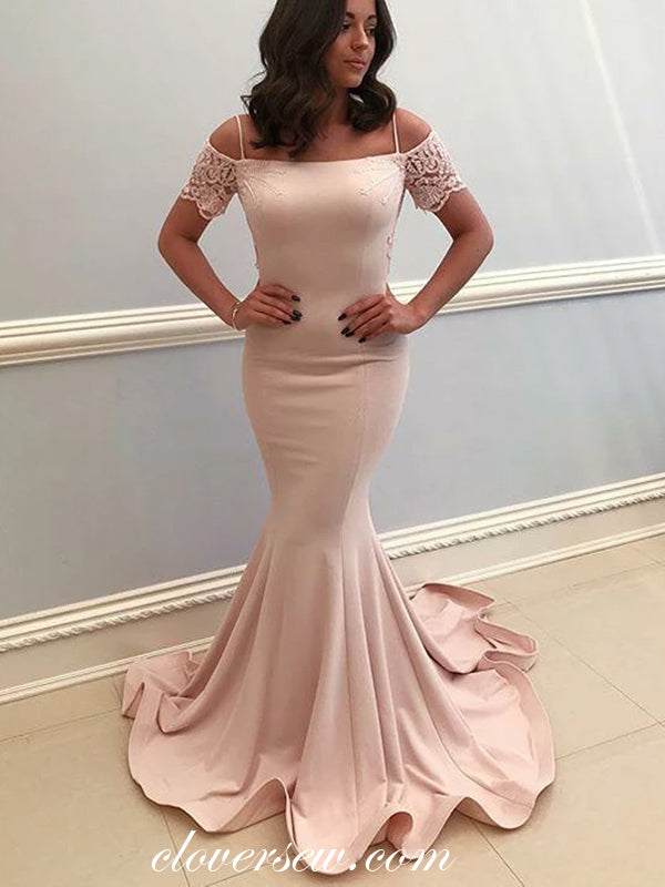 Off The Shoulder Spaghetti Strap Mermaid Prom Dresses,CP0240
