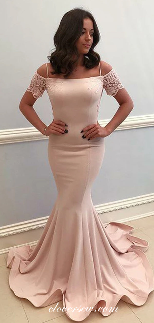 Off The Shoulder Spaghetti Strap Mermaid Prom Dresses,CP0240