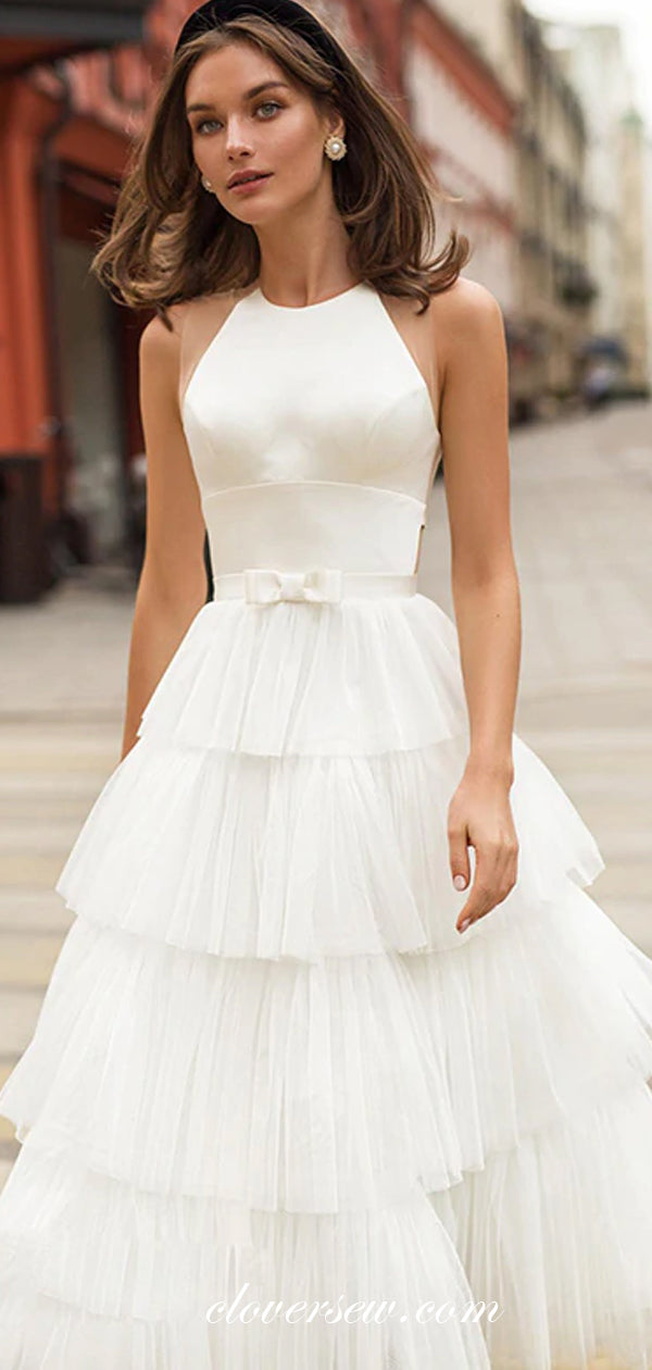 Off White Ruffles Tulle Tiered A-line Pretty Wedding Dresses,CW0102 clover sew Off White Ruffles Tulle Tiered A-line Pretty Wedding Dresses,CW0102 clover sew
