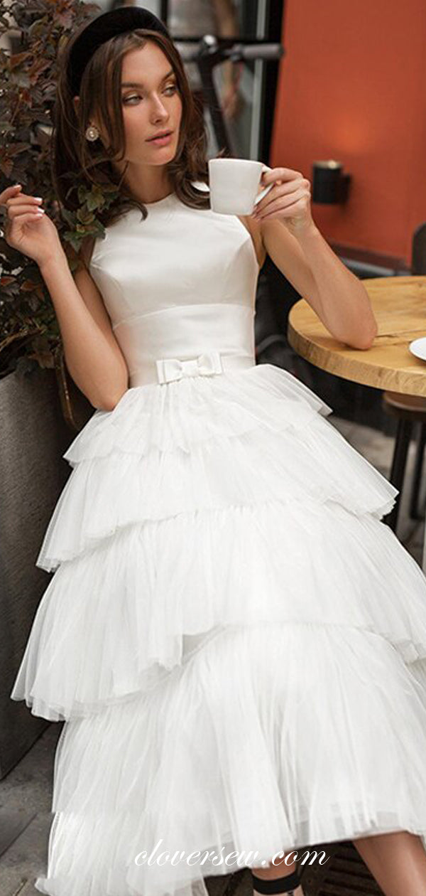 Off White Ruffles Tulle Tiered A-Line Pretty Wedding Dresses,CW0102 US6 / As Pic Off White Ruffles Tulle Tiered A-Line Pretty Wedding Dresses,CW0102 US6 / As Pic