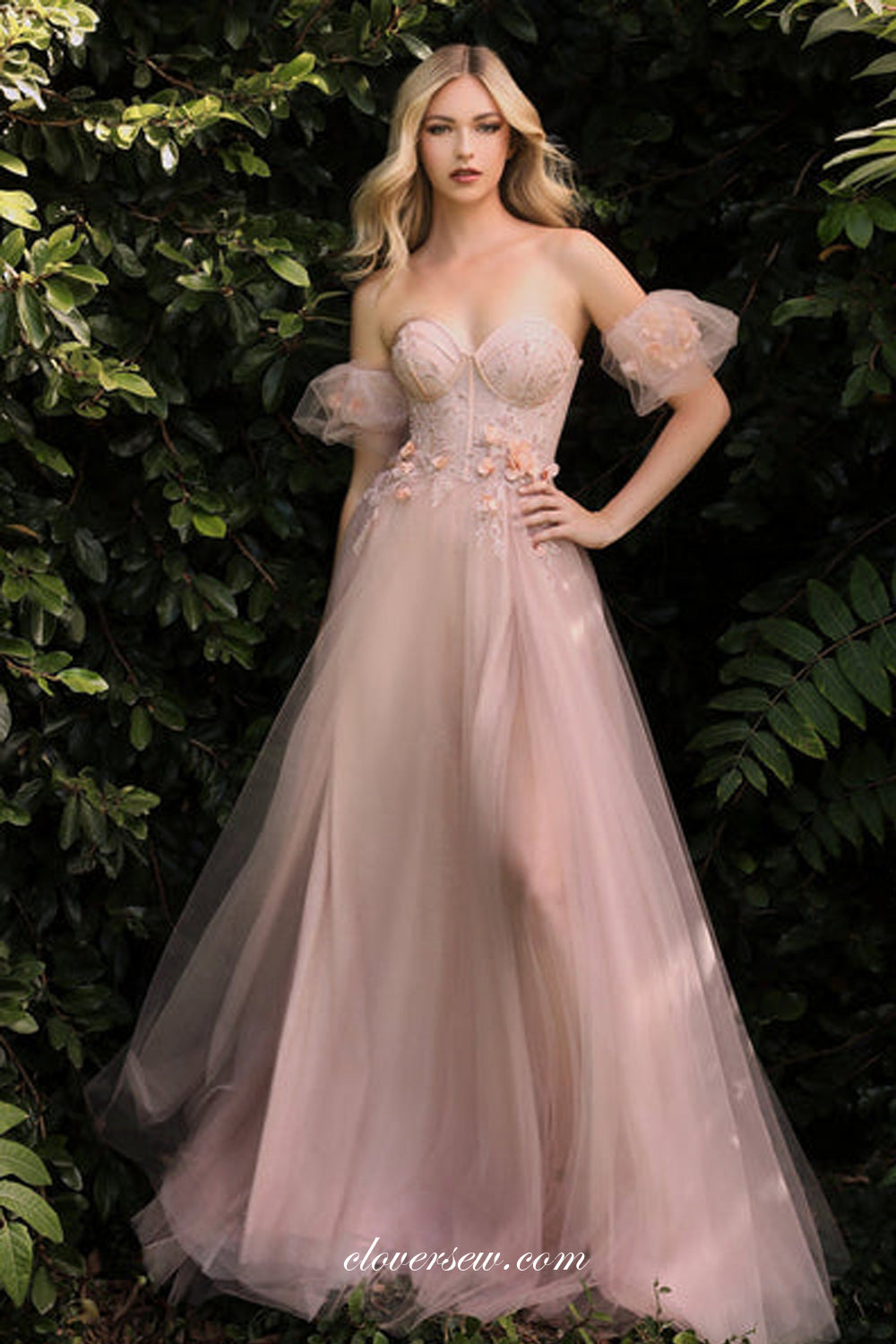3d applique prom dress Sweetheart Sky Blue Long Prom Dresses with 3D Floral Applique ARD1986