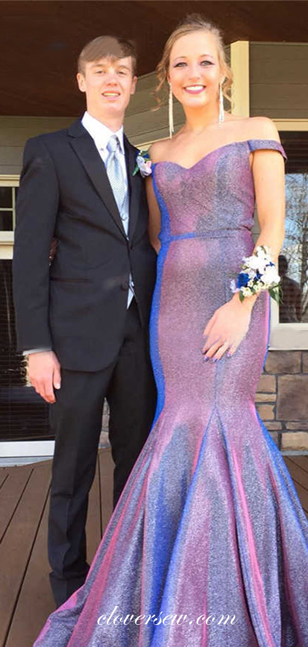 Off the shoulder purple prom dress outlet