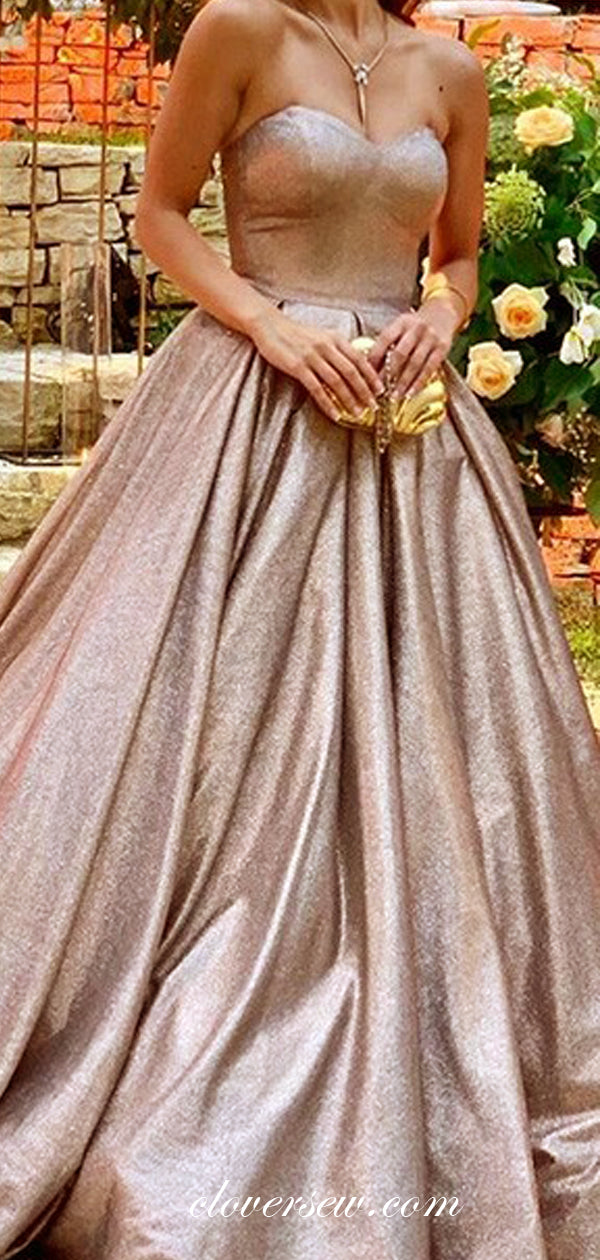 Shiny Sequin Sweetheart Strapless A-line Prom Dresses , CP0258