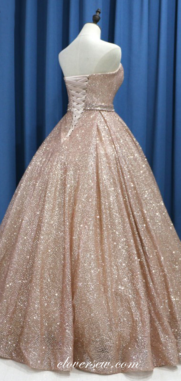 Sweetheart Strapless Ball Gown Sparkly Prom Dresses, CP0141 clover sew Sweetheart Strapless Ball Gown Sparkly Prom Dresses, CP0141 clover sew